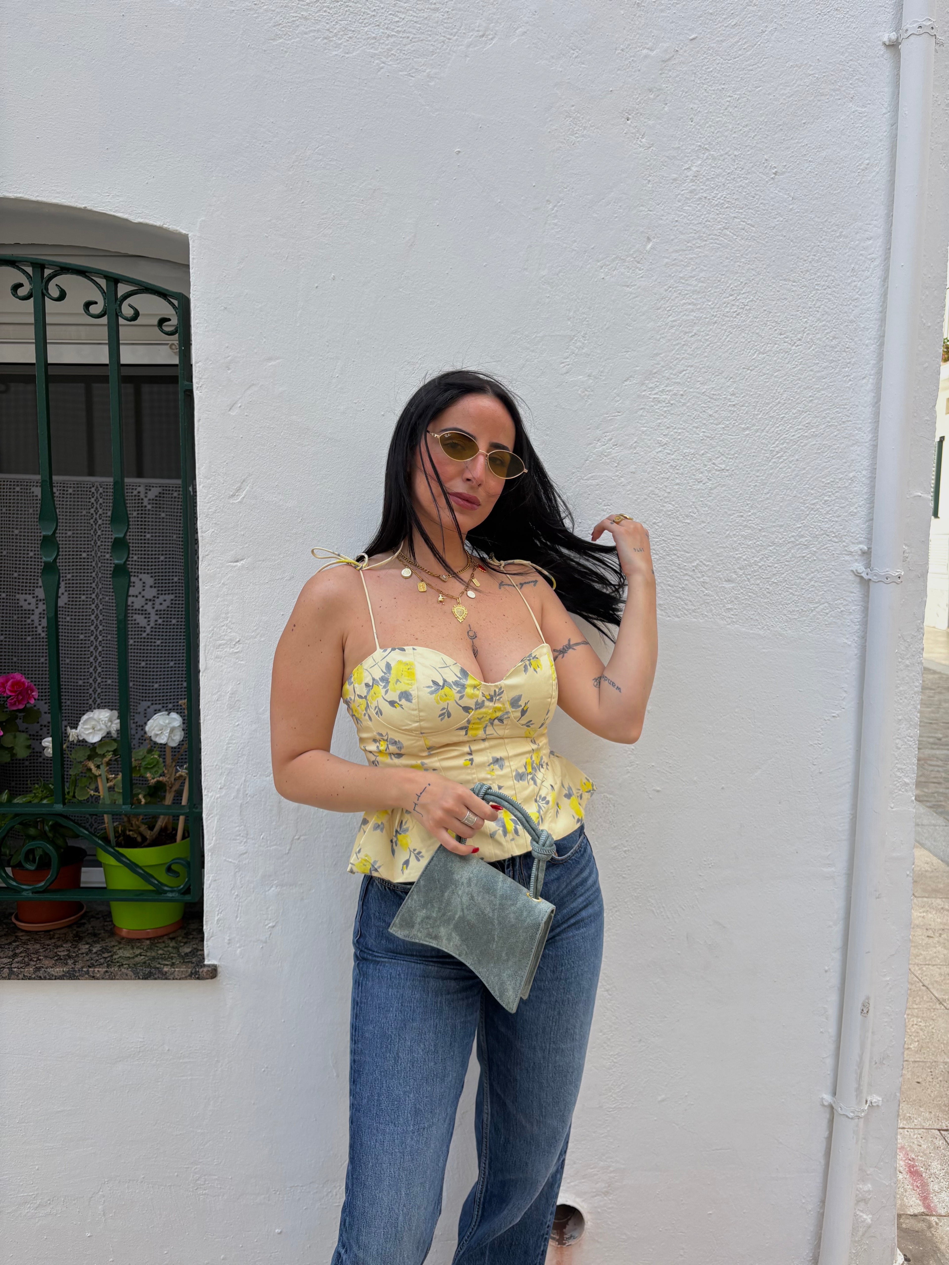 Top Floral Amarillo